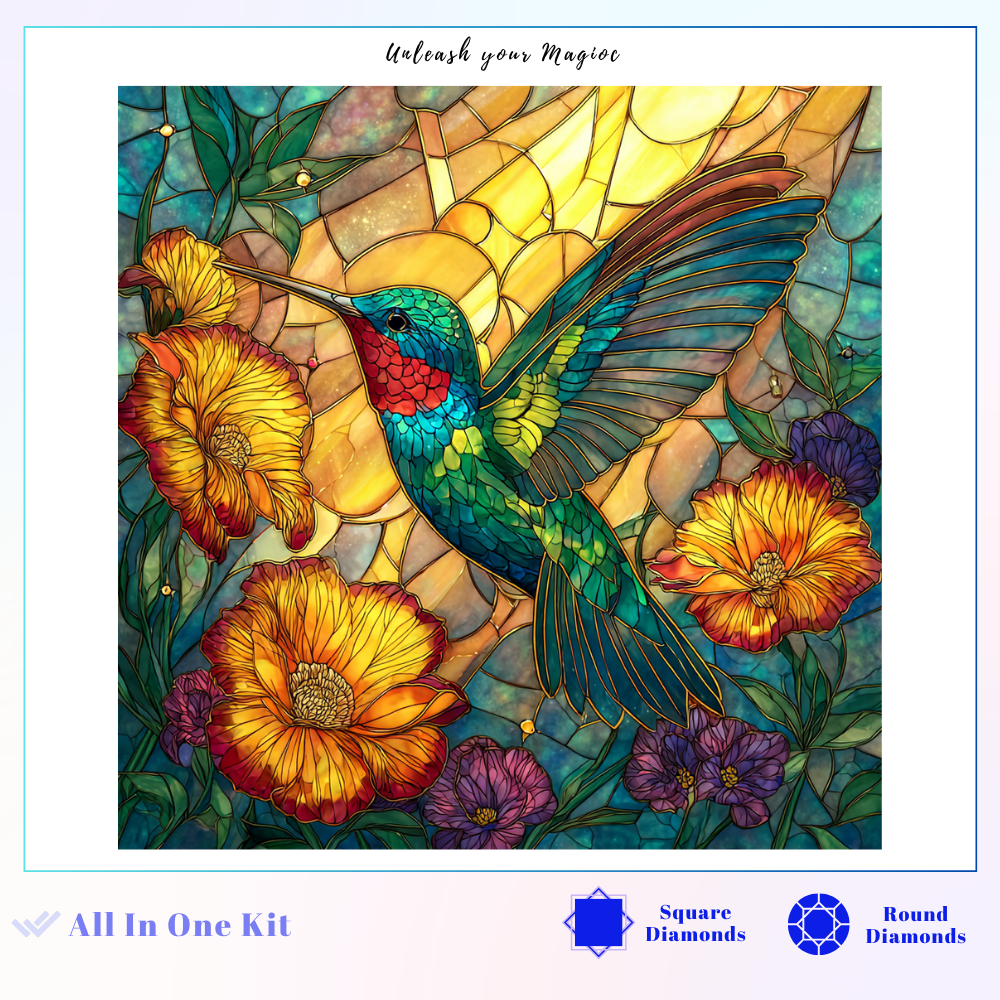 Stained Glass Hummingbird Jewel