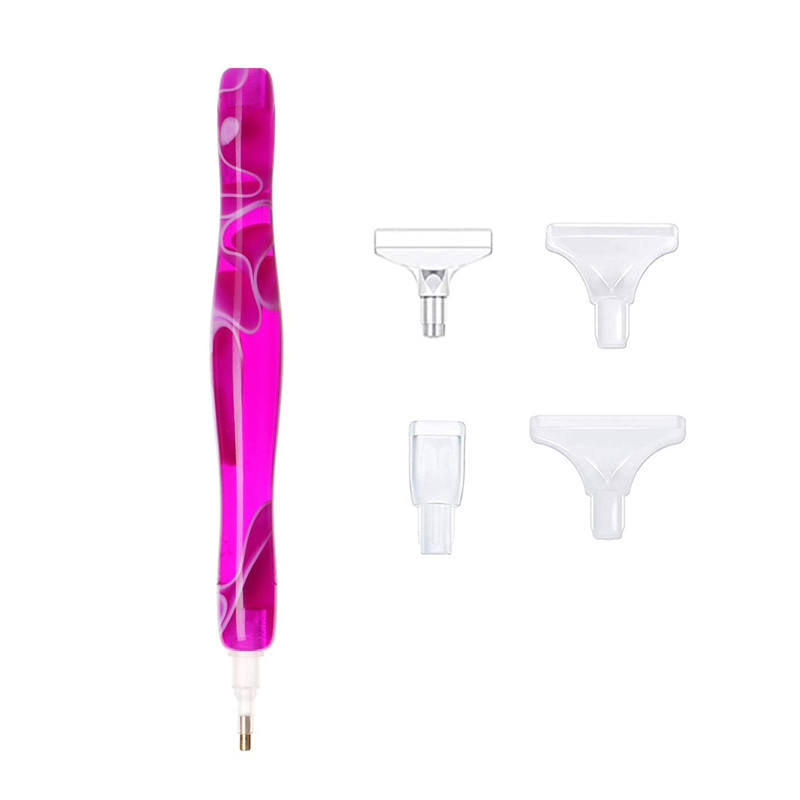 Diamond painting pens in bold pink tone with full accessories. Designed for easy, stress-free diamond painting at home or in classes.