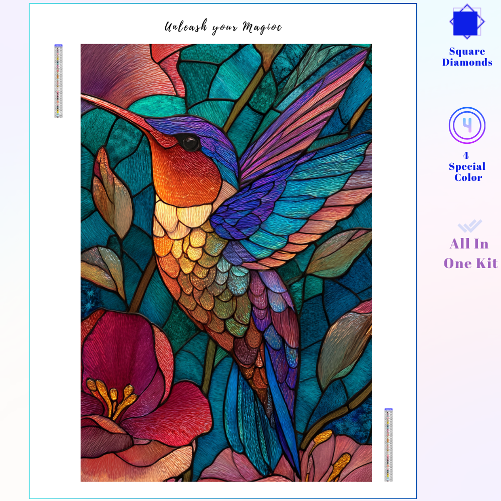 Stained Glass Hummingbird Sparkle