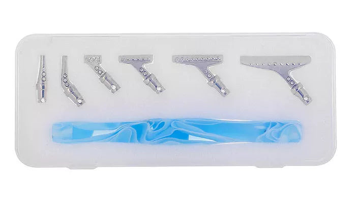 Blue resin diamond painting pen set with stainless steel tips and case – ideal for extended DIY sessions and detailed drill placement.