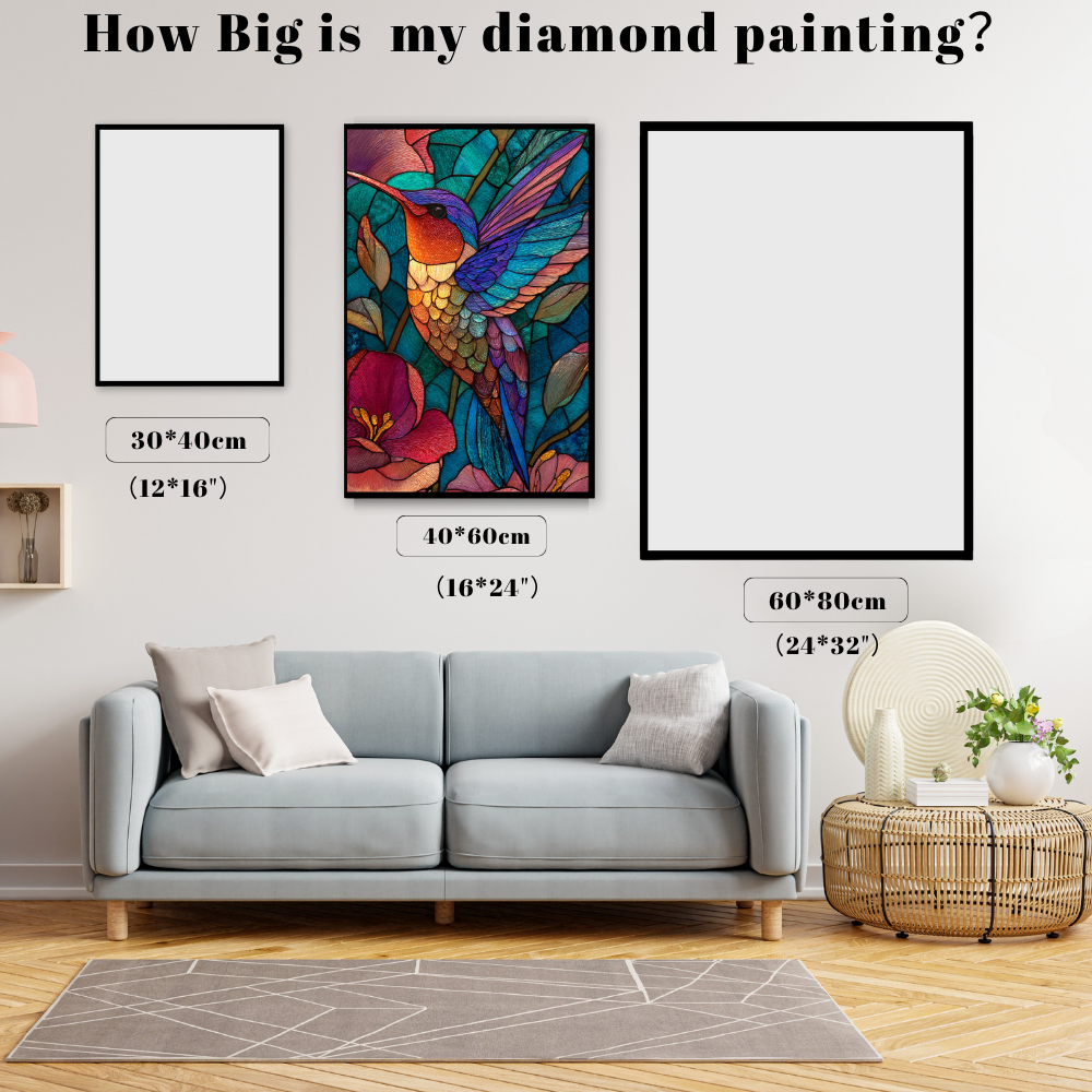 Stained Glass Hummingbird Sparkle