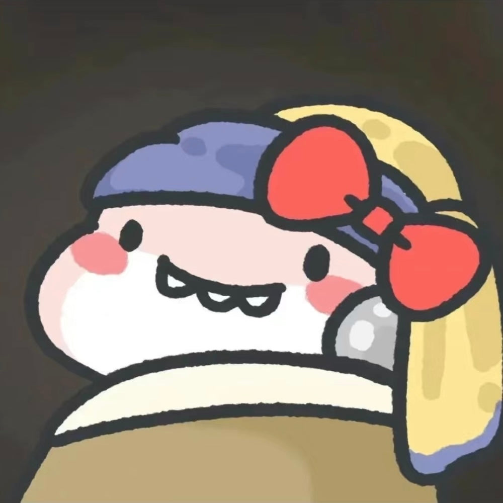 Close-up of adorable monster design from samll funny diamond art kit, 30x30cm full round drill, soft canvas and vibrant colors.Beginner friendly and idea for desktop  decor！