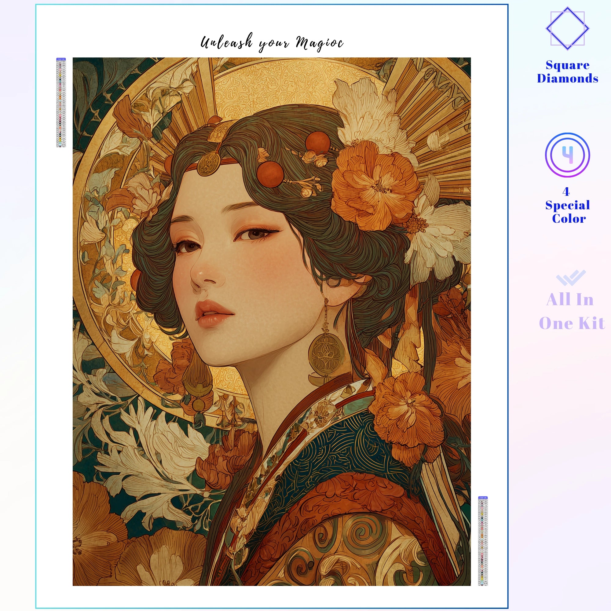 Art Nouveau Golden Geisha