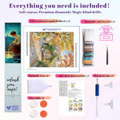 Autumn Cottage Cobblestone Path