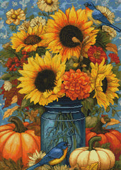 Autumn Sunflowers in Jar