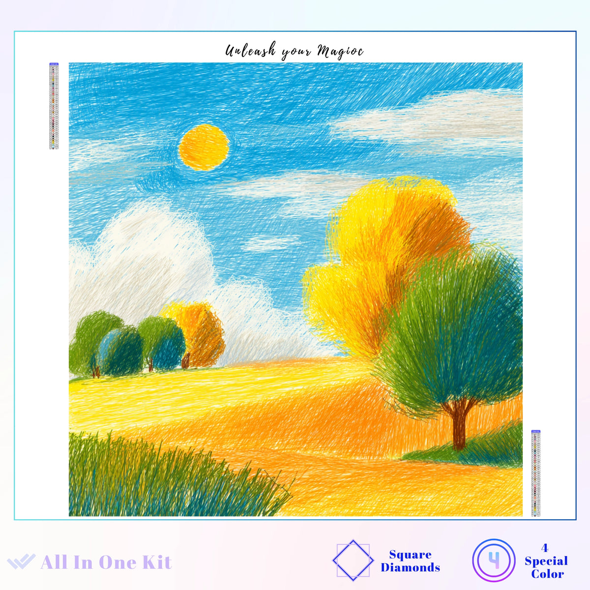 Crayon Scribble Sunny Field