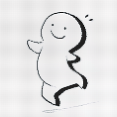 Dancing stickman with joyful energy, a fun small diamond painting for brightening up your creative space.