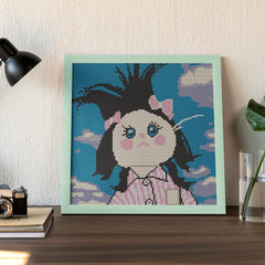 Framed version of the Fluffy Bow Kitty diamond art, perfectly styled for adult DIYers who love playful crafts. The finished piece adds charm to any desktop, shelf, or creative nook. It’s a whimsical friend gift or an uplifting project for cozy evenings.