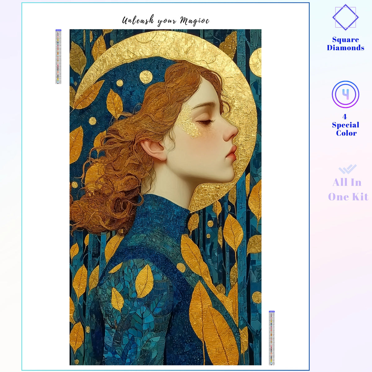 Golden Serenity Woman Portrait