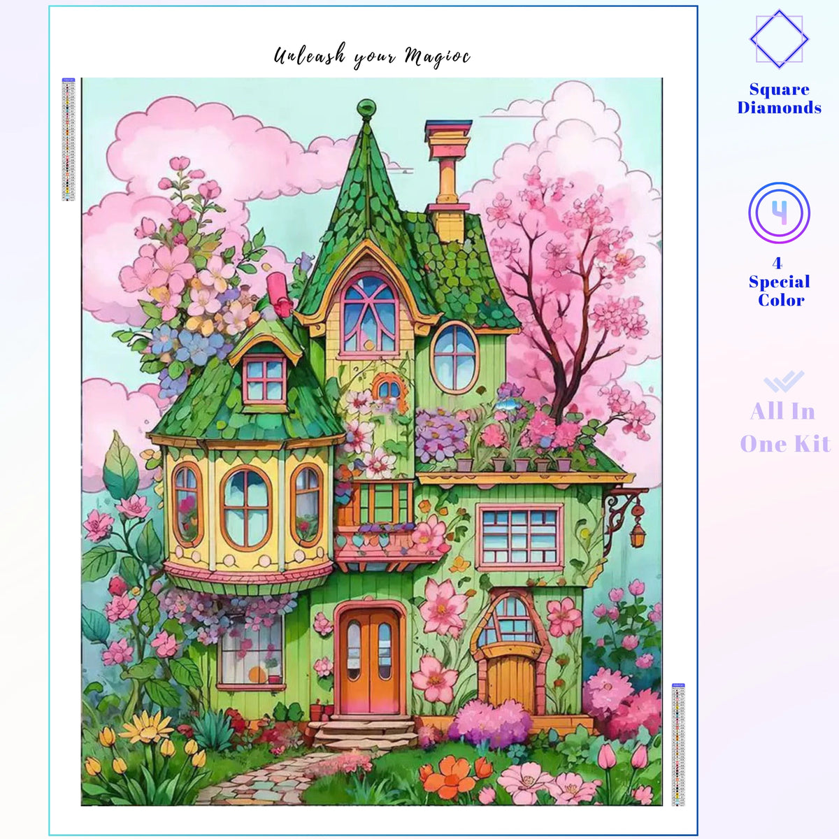 Green Flower Whimsy Cottage