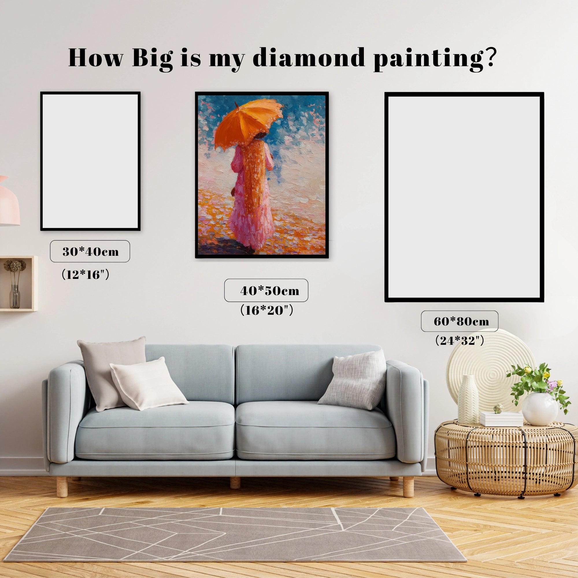 Impasto Orange Umbrella Stroll