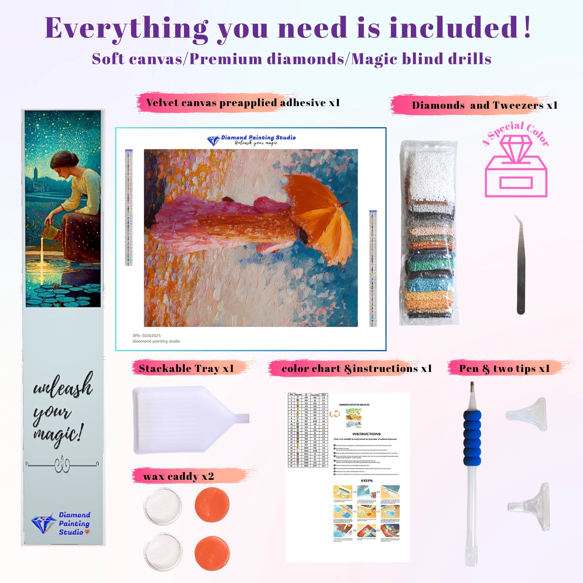 Impasto Orange Umbrella Stroll