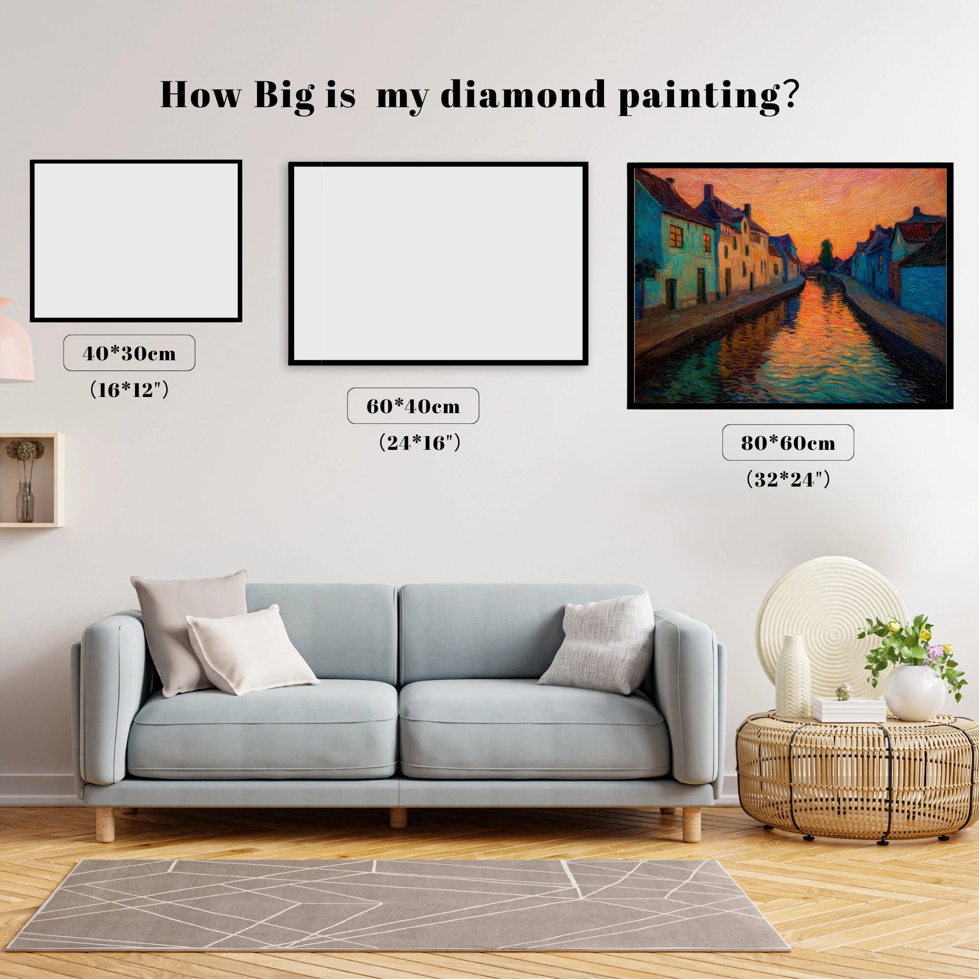 Impasto Sunset Canal Reflections