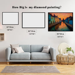 Impasto Sunset Canal Reflections