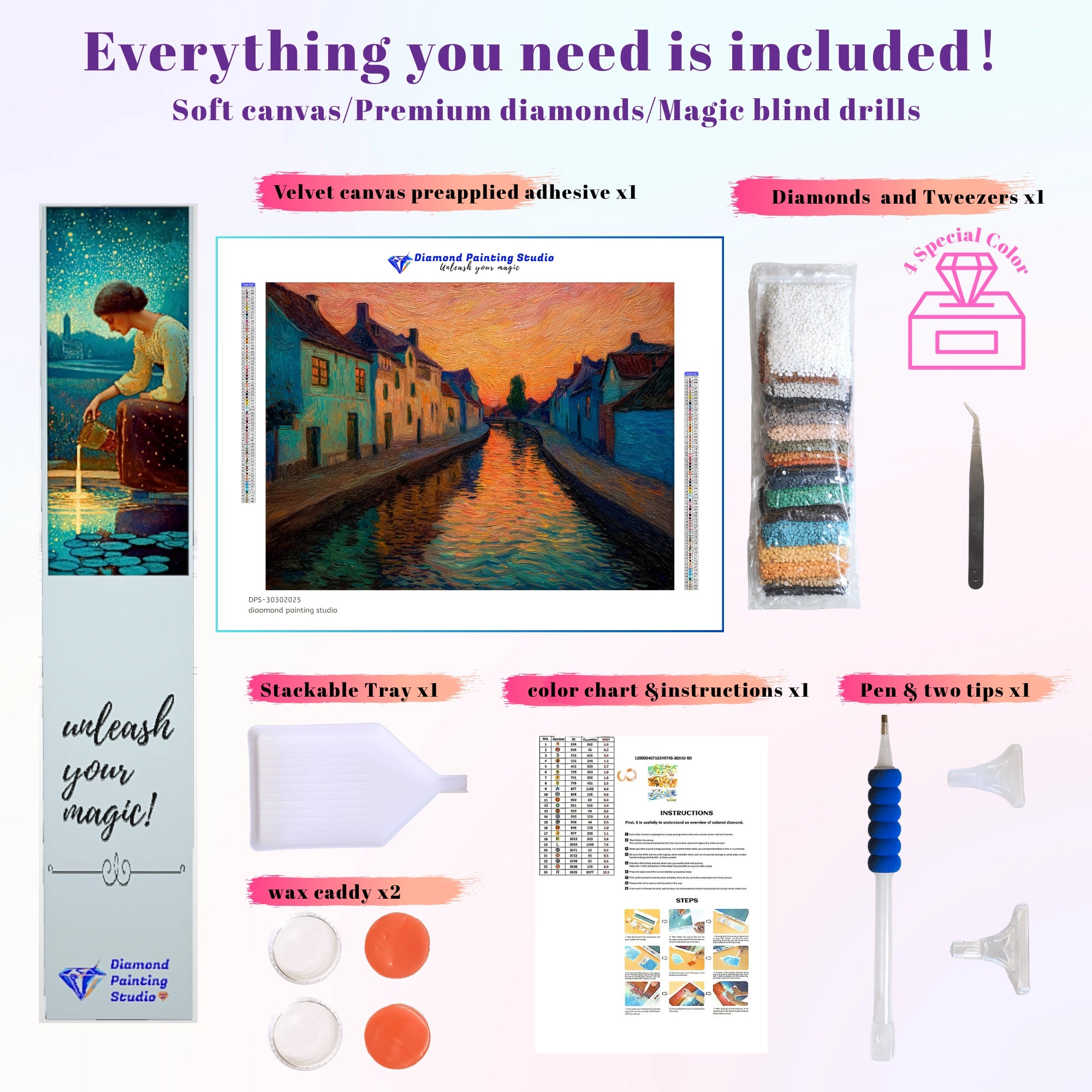 Impasto Sunset Canal Reflections