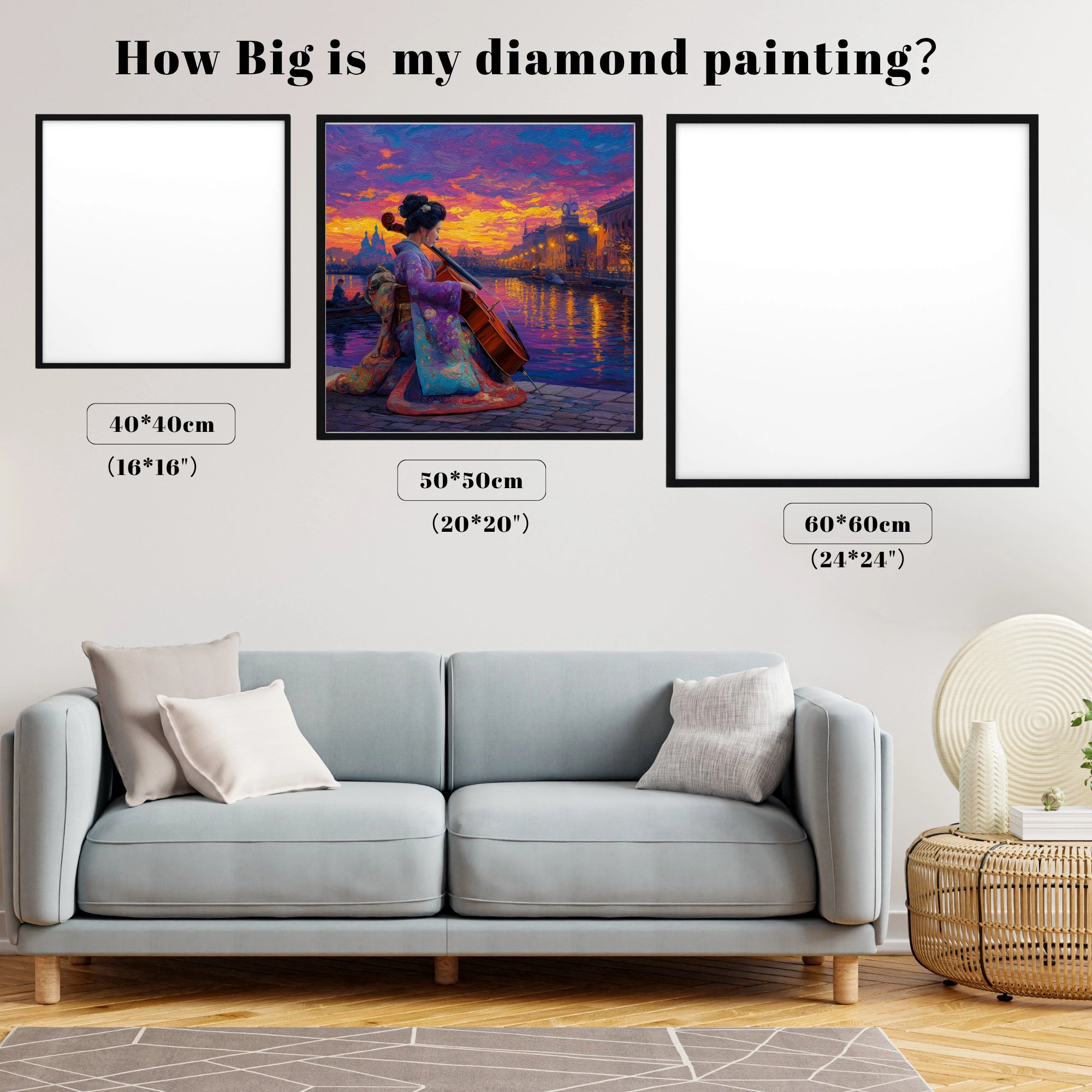 Impasto Sunset Cello Serenade