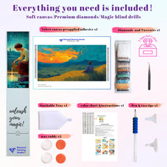 Impasto Sunset Contemplation Field