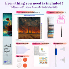 Impasto Sunset Gate Wheatfield