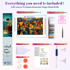 Impressionist Cityscape Water Reflection