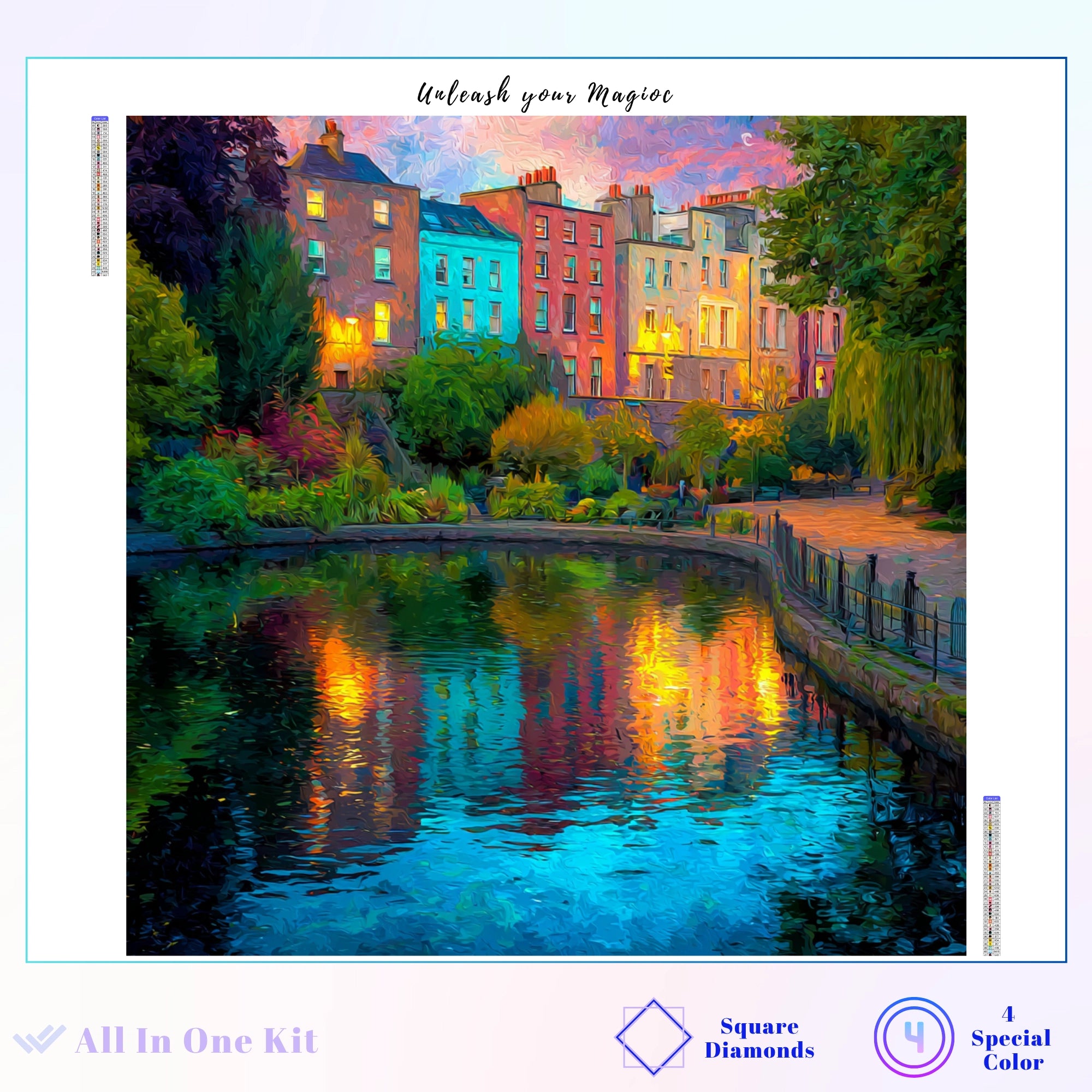 Impressionist Garden Pond Reflection