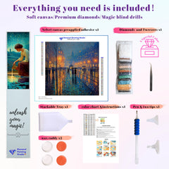 Impressionist Rainy City Night