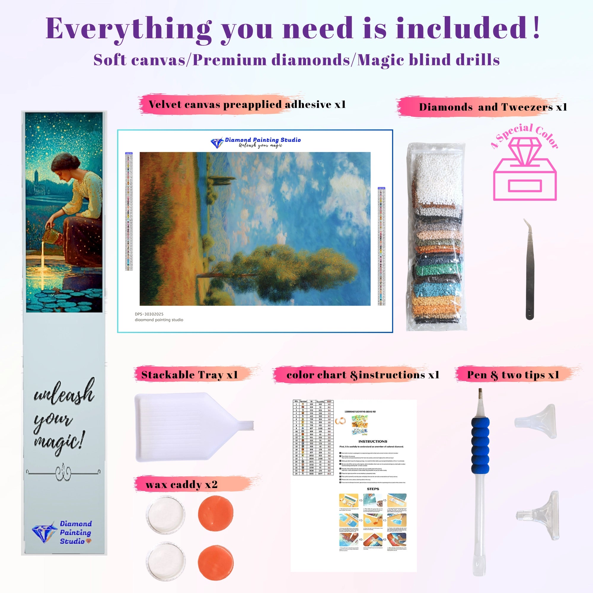 Impressionist River Landscape Tree