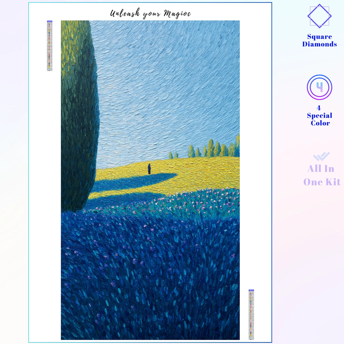 Lavender Field Solitude Impasto