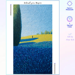 Lavender Field Solitude Impasto