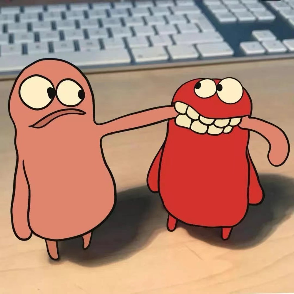 Digital illustration view of the Monster Mischief characters, arm-in-arm with comical grins. A fun and expressive small diamond painting perfect for beginner crafters or those looking for a lighthearted friend gift. The art’s cheerful chaos makes it an excellent pick for casual DIY decor.