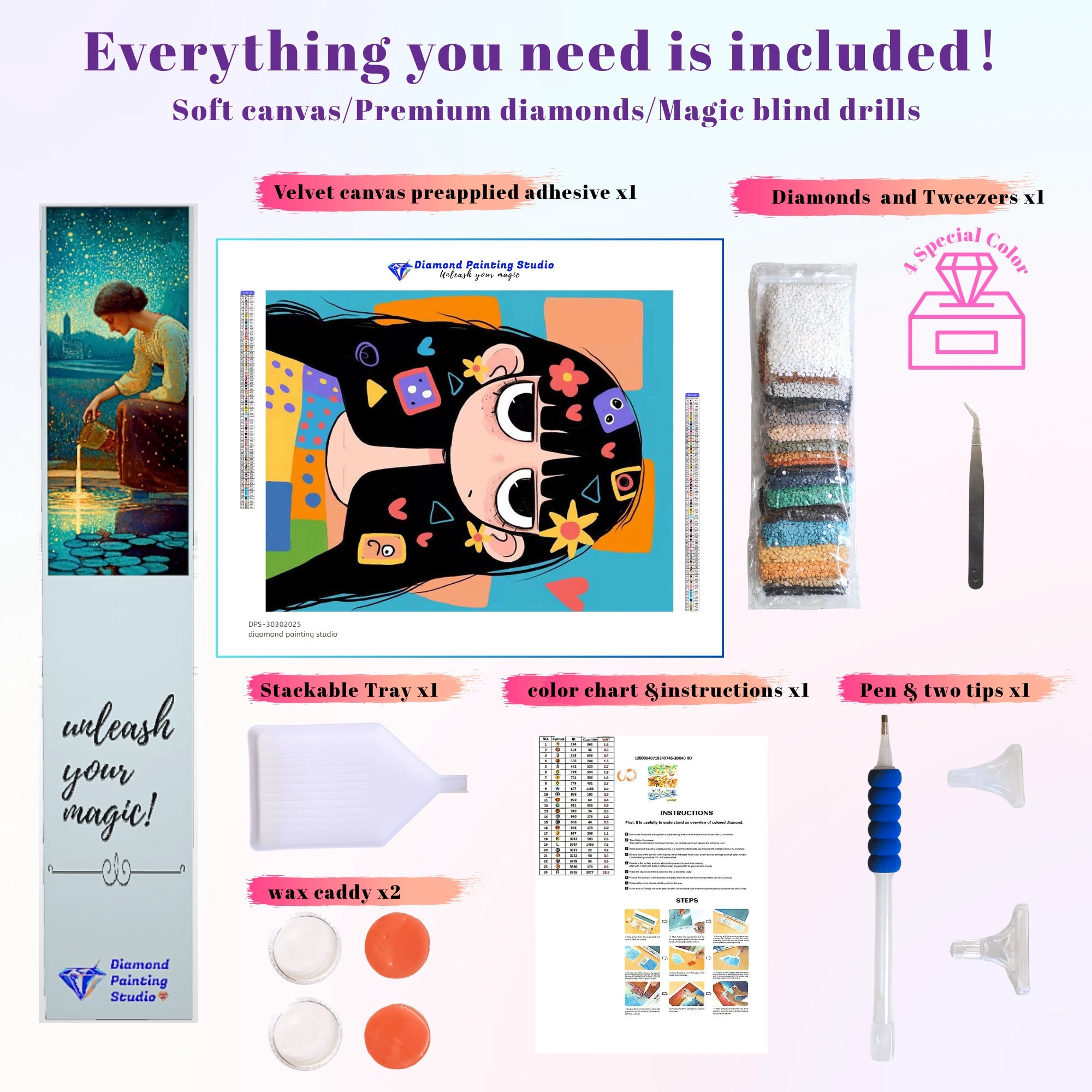 Patchwork Doodle Girl Fun