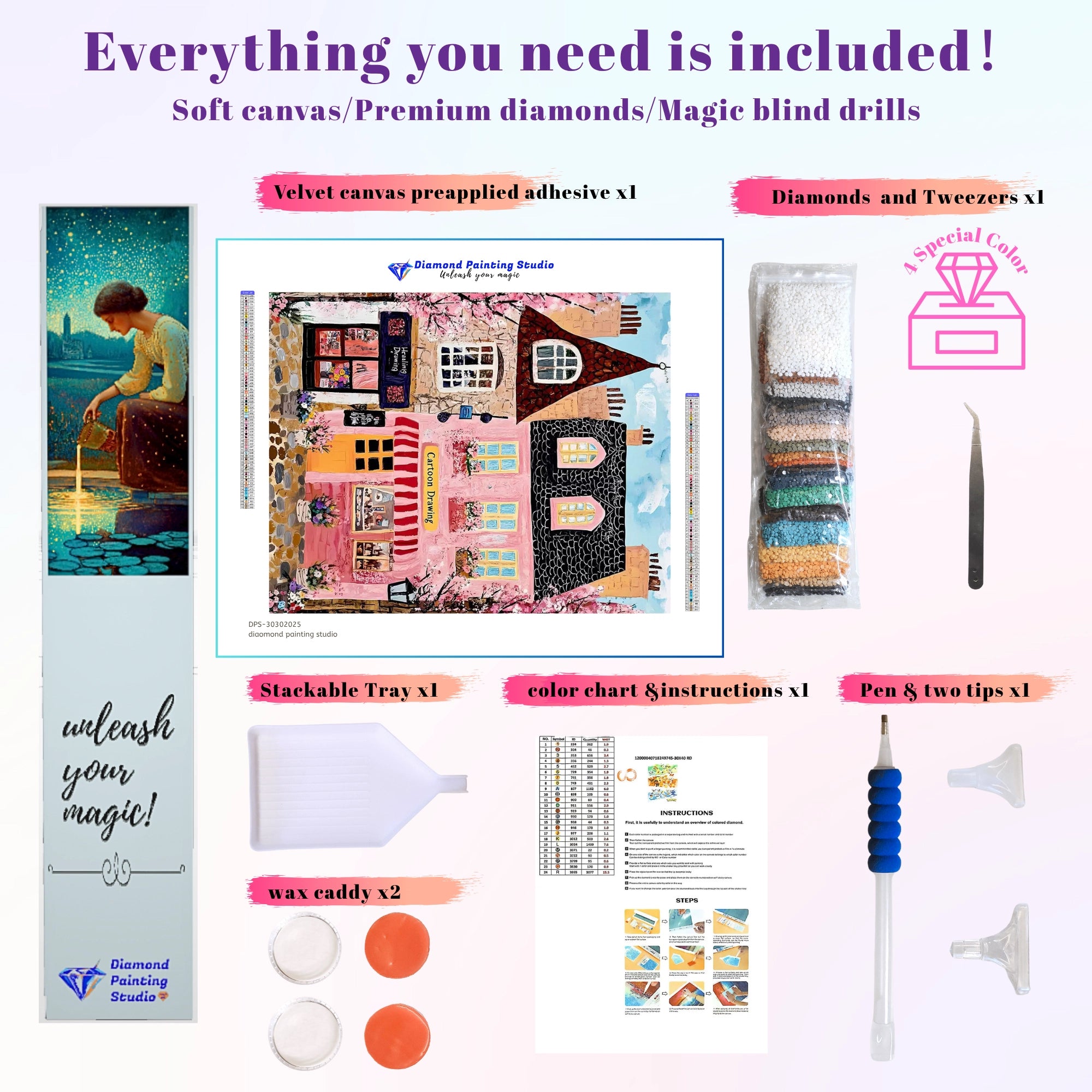 Pink Cartoon Drawing Shop