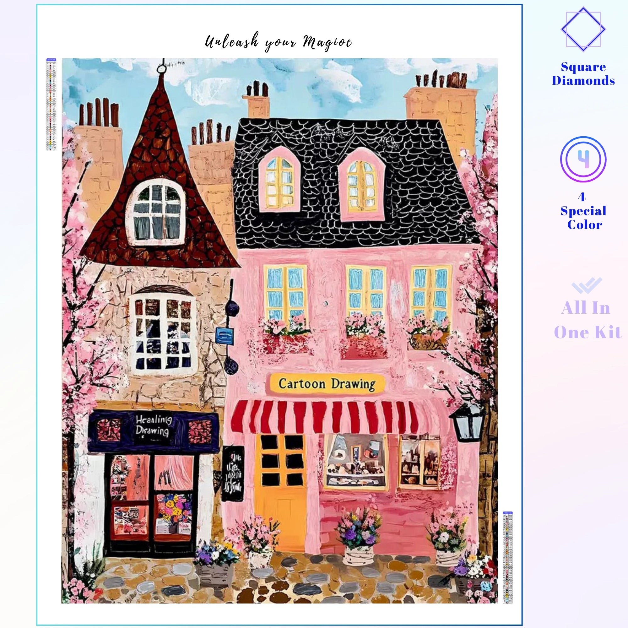 Pink Cartoon Drawing Shop