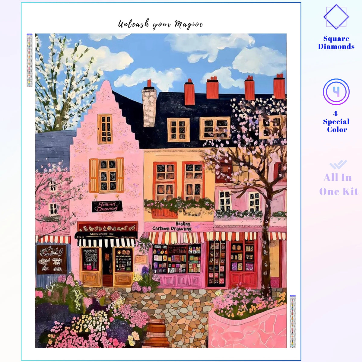 Pink Row House Spring Bloom