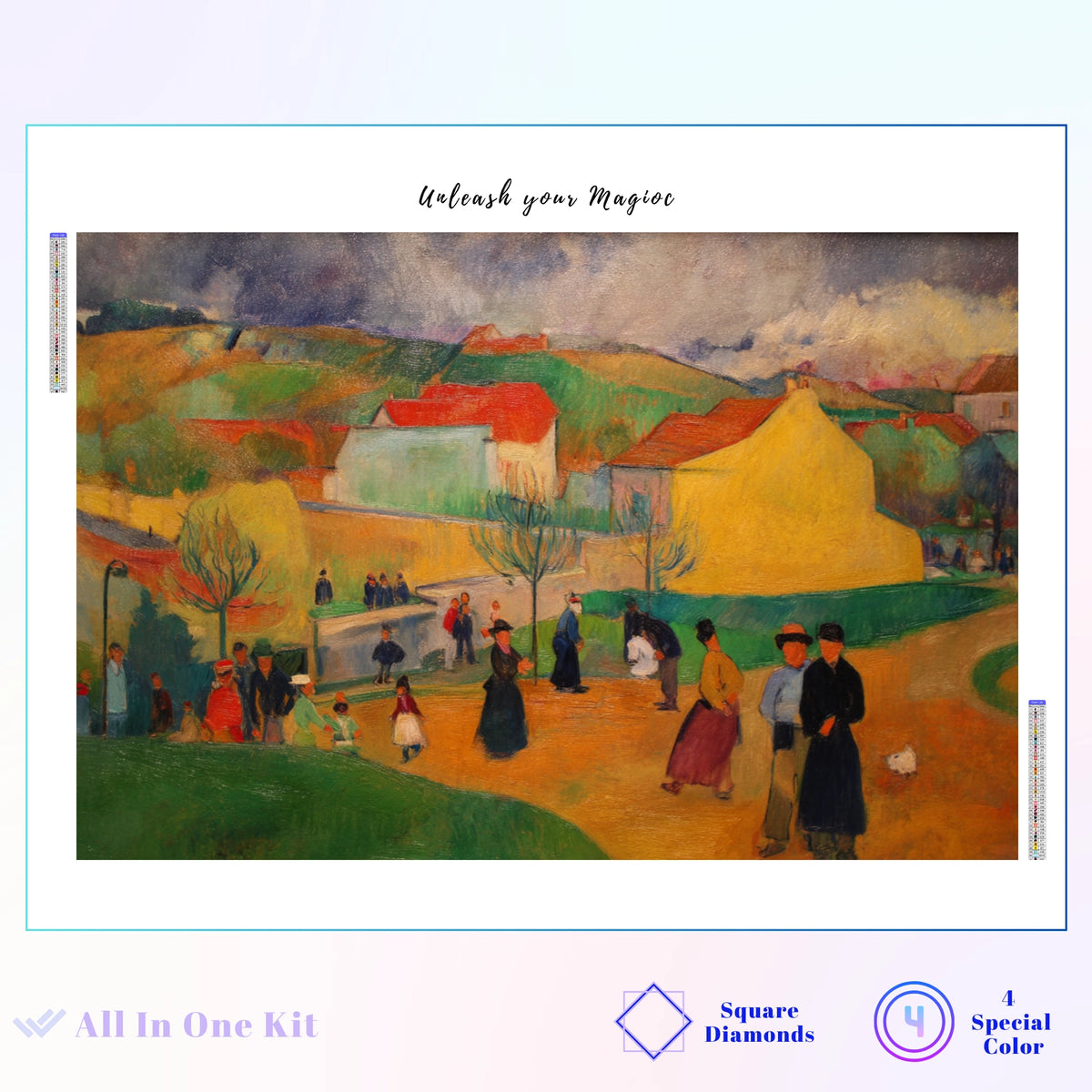 Post-Impressionist Village Gathering