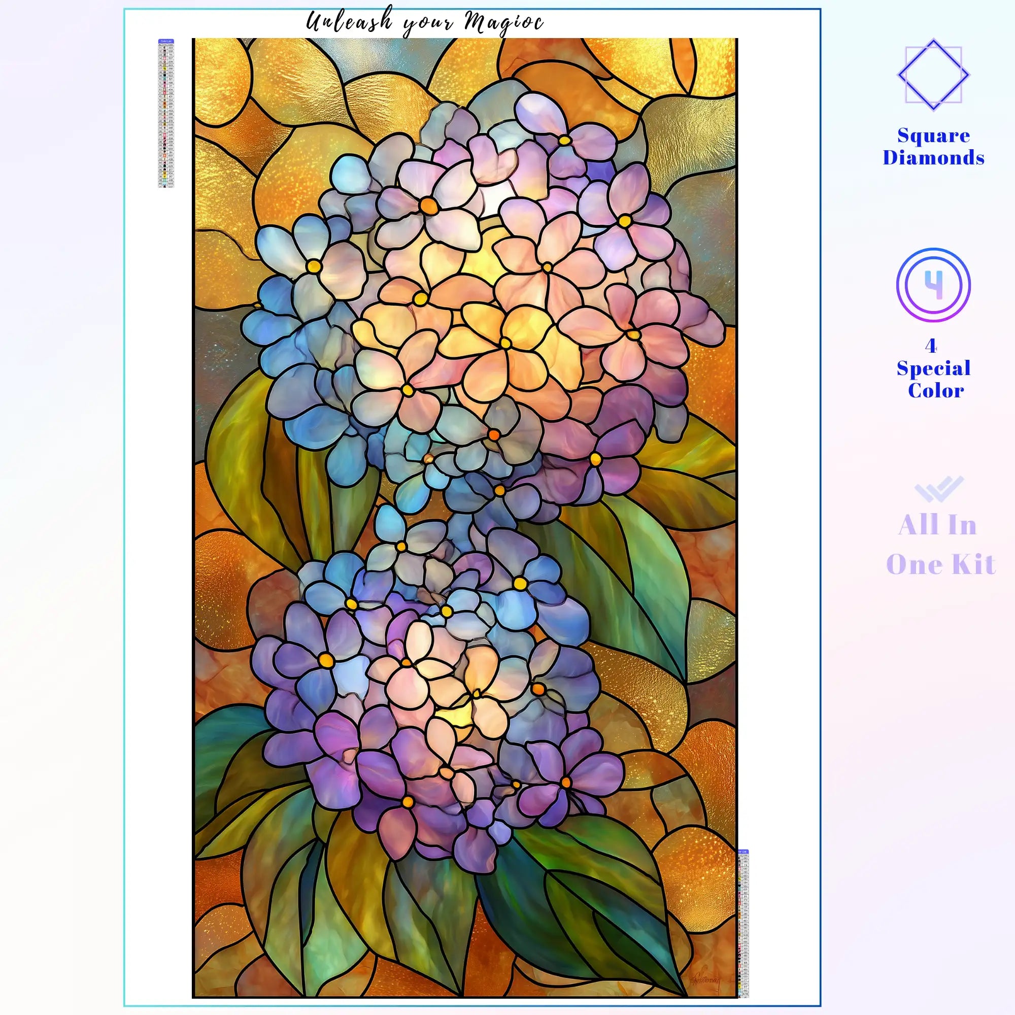 Stained Glass Hydrangea Bouquet