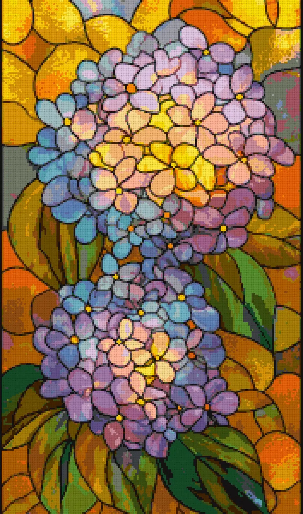 Stained Glass Hydrangea Bouquet