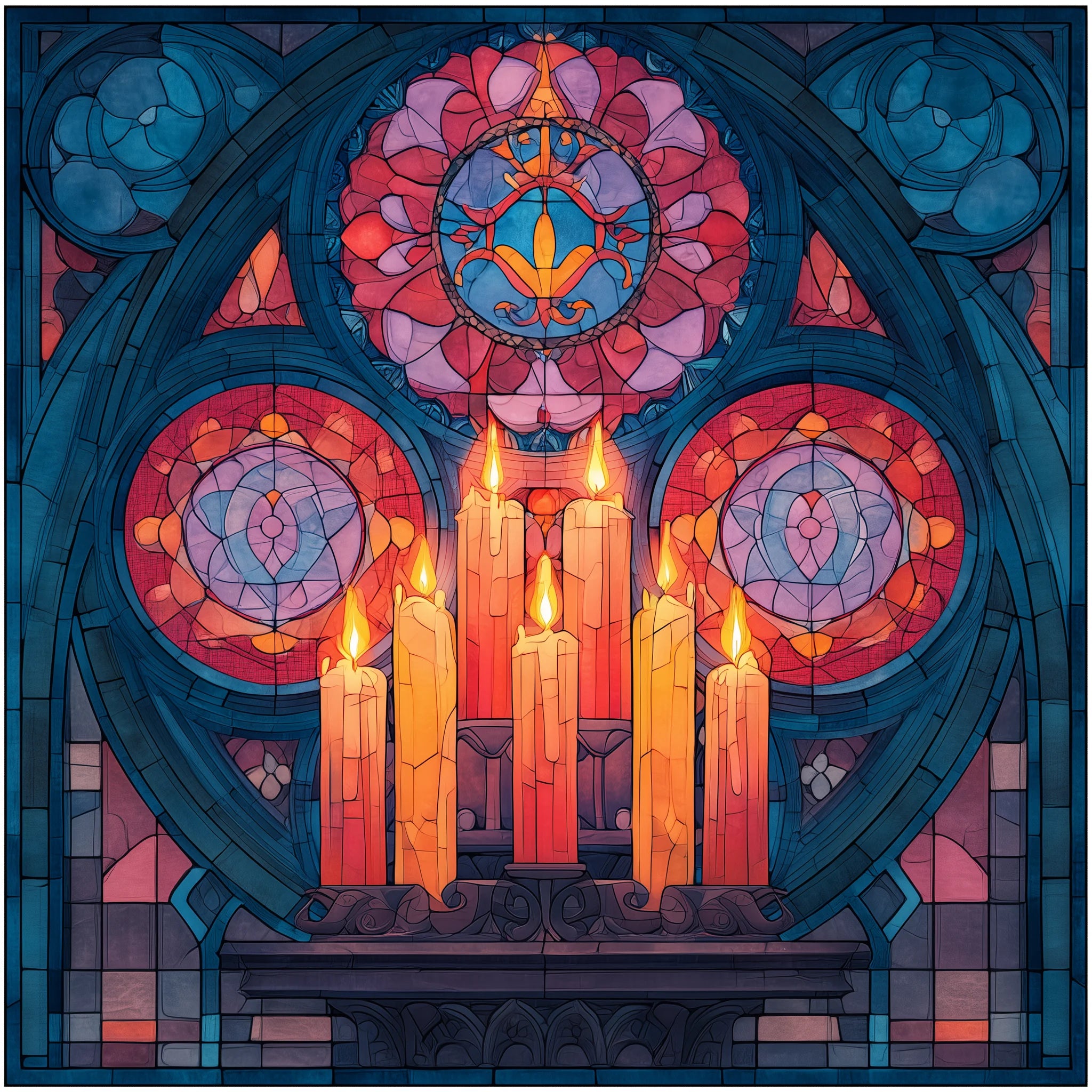 Stained Glass Sanctuary Candles