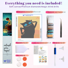 Complete tool preview for Swagger and Sassy diamond painting kit — includes everything needed for a first-time funny diamond art project.