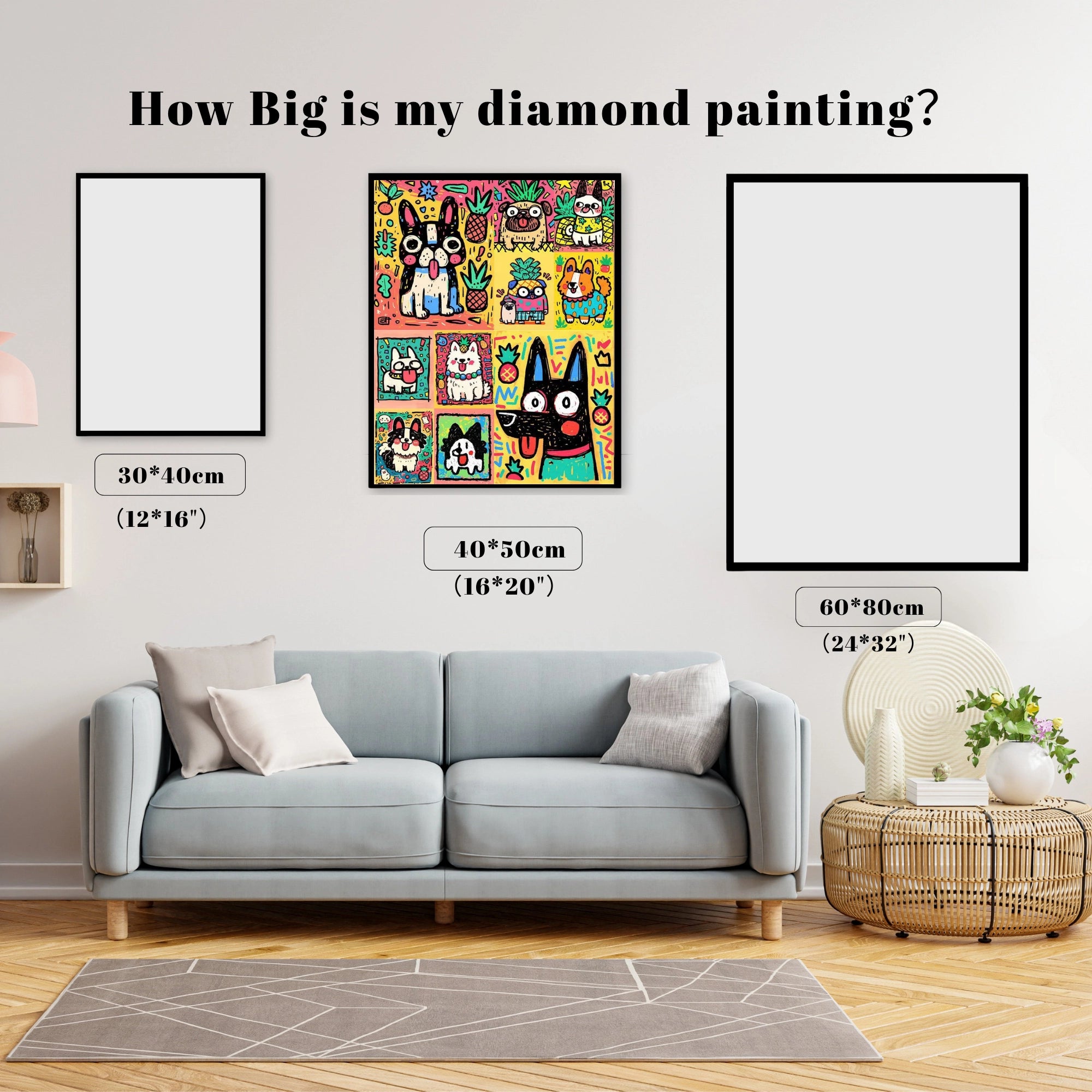 Tropical Doodle Dog Collage