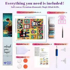 Tropical Doodle Dog Collage