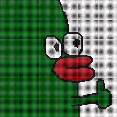 Finished 30x30cm diamond art of the “Ugly Cute Thumbs-Up” — a hilarious wall piece perfect for home, office, or playful housewarming gifts.