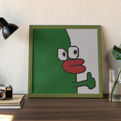 Quirky and cute thumbs-up character diamond painting — ideal for first-timers, humorous art lovers, or adding personality to your wall.