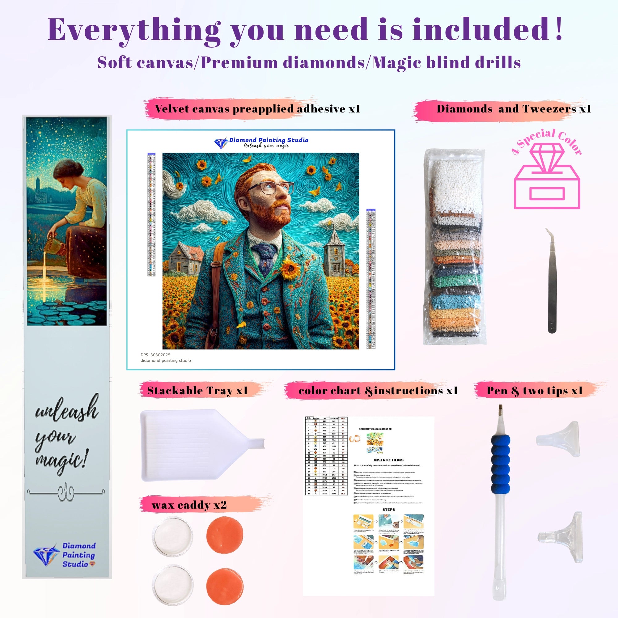 Van Gogh Sunflowers Swirling Sky