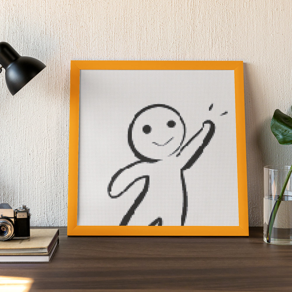 Cute waving stickman diamond art kit with minimalist charm — fun, quirky, and a great starter project for anyone who loves sarcastic or funny décor.