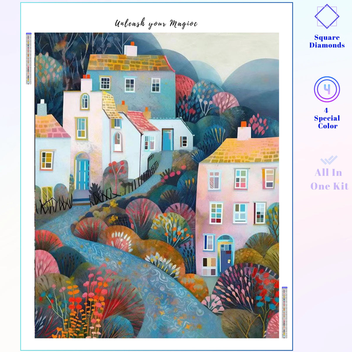 Whimsical Hillside Houses Path