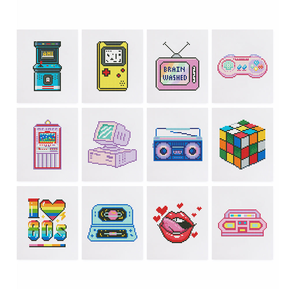 Classic arcade machine diamond painting canvas – nostalgic 80s gaming DIY fun for retro lovers.