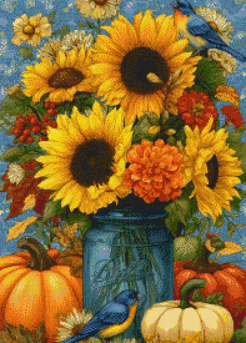 Autumn Sunflowers in Jar