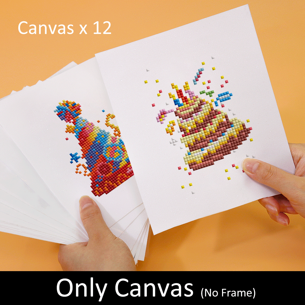 Close-up of hands applying diamonds to a birthday cake canvas—suitable for beginners and joyful celebration décor.