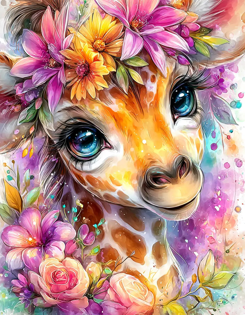 Floral Deer & Blossoms