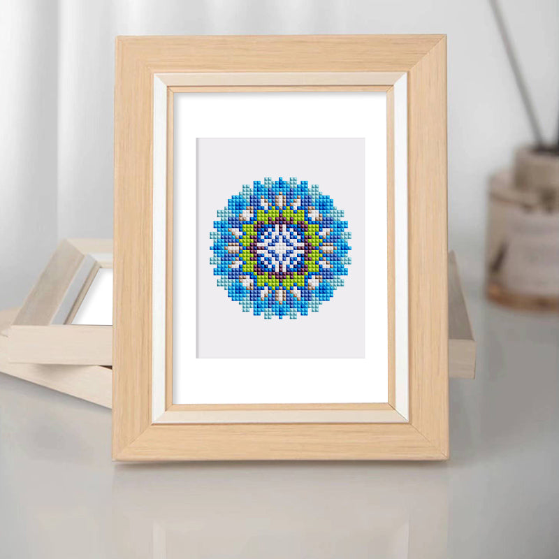 Framed mandala diamond painting displayed as elegant wall décor – handmade art that brings calm energy